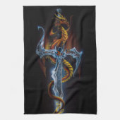 Drache und Schwert Geschirrtuch (Vertikal)