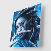 Drache und sein Reiter - Wall-Uhr Quadratische Wanduhr (Winkel)