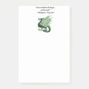 Drache und sein Zornshakespeare-König Lear Cartoo Post-it Klebezettel