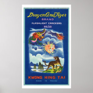 Drache und Tiger (Vintager chinesischer Poster