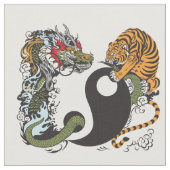 Drache und Tiger yin Yang-Symbol Stoff (Nahaufnahme)