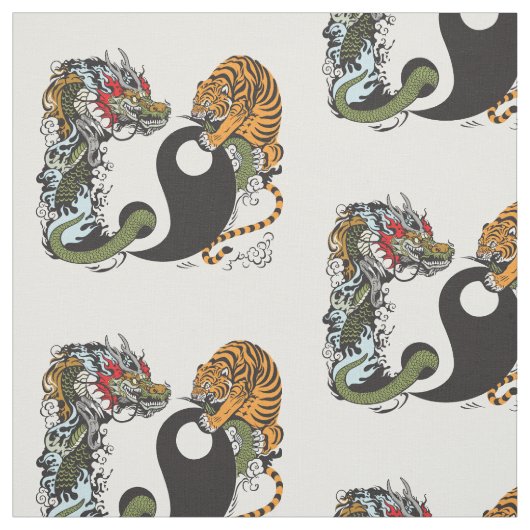 Drache und Tiger yin Yang-Symbol Stoff (Muster)