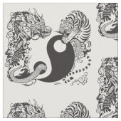 Drache und Tiger yin Yang-Symbol Stoff (Nahaufnahme)