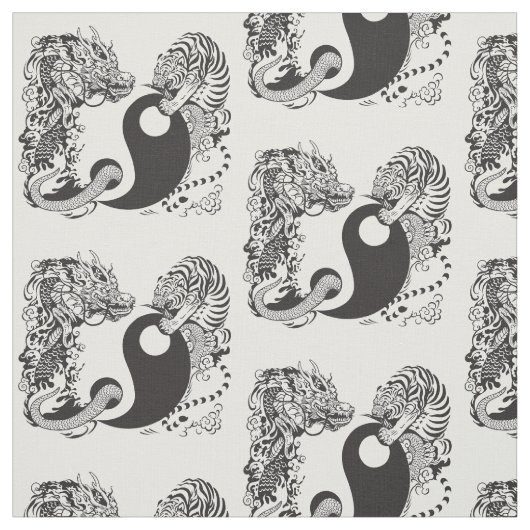 Drache und Tiger yin Yang-Symbol Stoff (Muster)