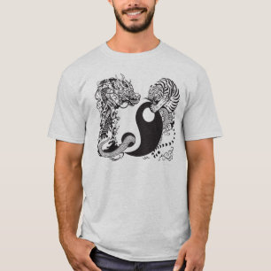 Drache und Tiger yin Yang-Symbol T-Shirt