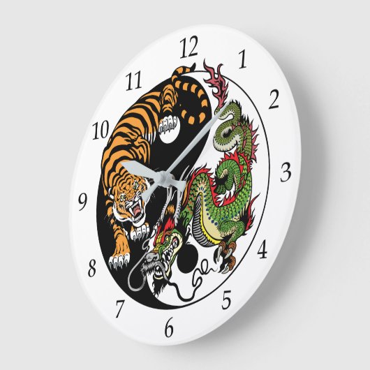 Drache und Tigerjang Große Wanduhr (Winkel)