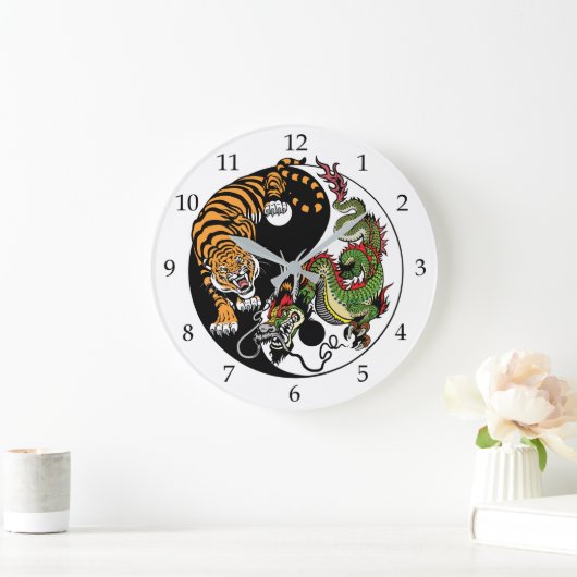 Drache und Tigerjang Große Wanduhr (Zuhause)