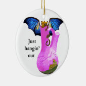 Drache und Vase Keramikornament (Rechts)