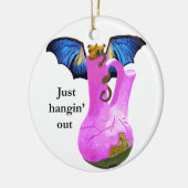 Drache und Vase Keramikornament (Links)