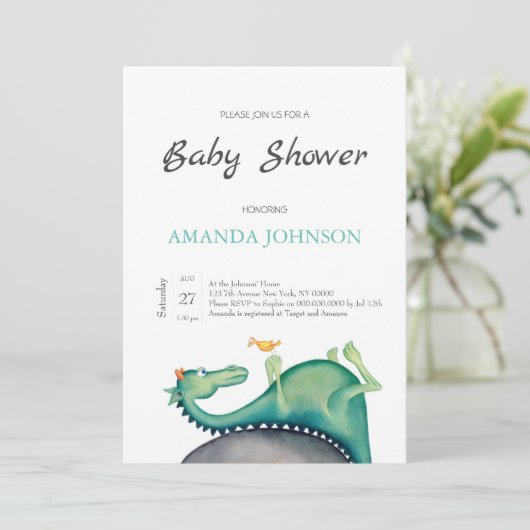 Drache und Vogel Einladung (Stehend Vorderseite)