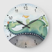 Drache und Vogel Große Wanduhr (Vorderseite)