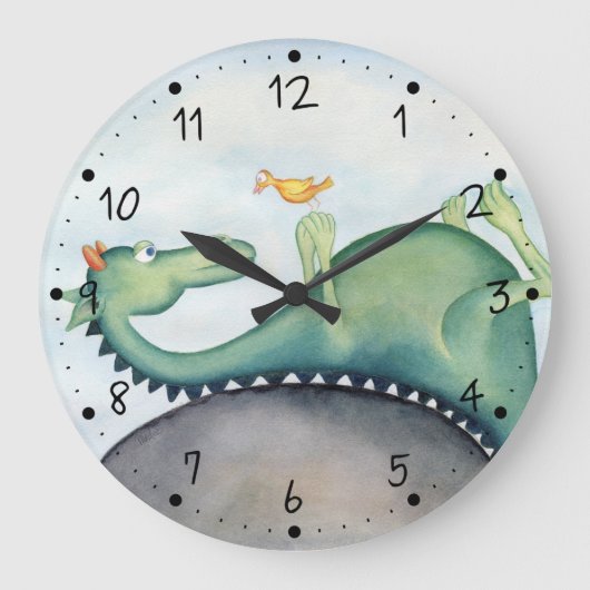 Drache und Vogel Große Wanduhr (Vorderseite)
