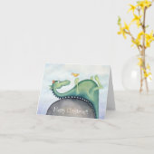 Drache und Vogel Karte (Gelbe Blume)