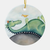 Drache und Vogel Keramik Ornament (Vorne)