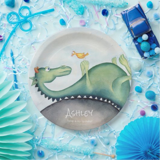 Drache und Vogel Pappteller (Party)
