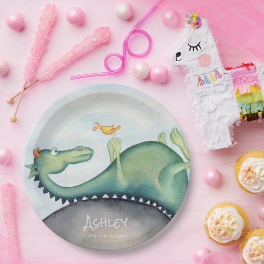 Drache und Vogel Pappteller (Party)