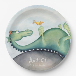 Drache und Vogel Pappteller