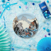 Drache und weißer Tiger. Illustration durch Insima Pappteller (Party)