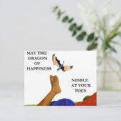 Drache und Zehen Postkarte (Stehend Vorderseite)