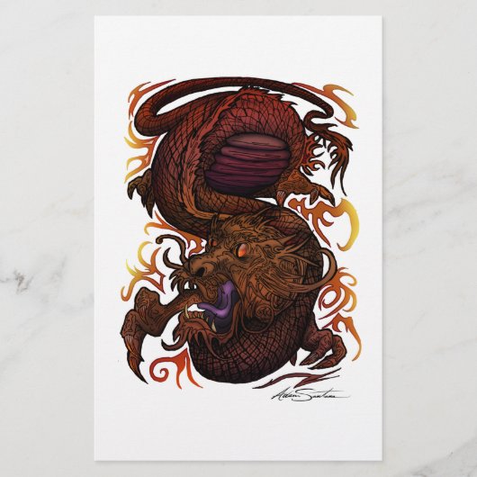 Drache (Unterzeichnungs-Entwurf) Briefpapier (Vorderseite)