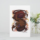 Drache (Unterzeichnungs-Entwurf) Briefpapier (Stehend Vorderseite)
