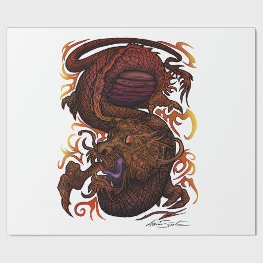 Drache (Unterzeichnungs-Entwurf) Geschenkpapier (Flach)