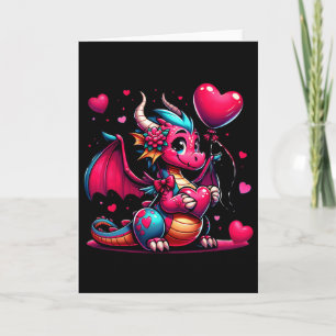 Drache Valentinstag Herzen Tier Männer Frauen Kind Karte