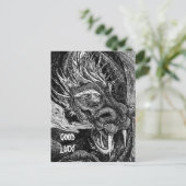 Drache 'Viel Glück' Postkarte (Stehend Vorderseite)