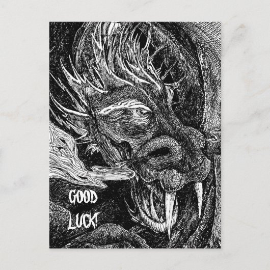 Drache 'Viel Glück' Postkarte (Vorderseite)