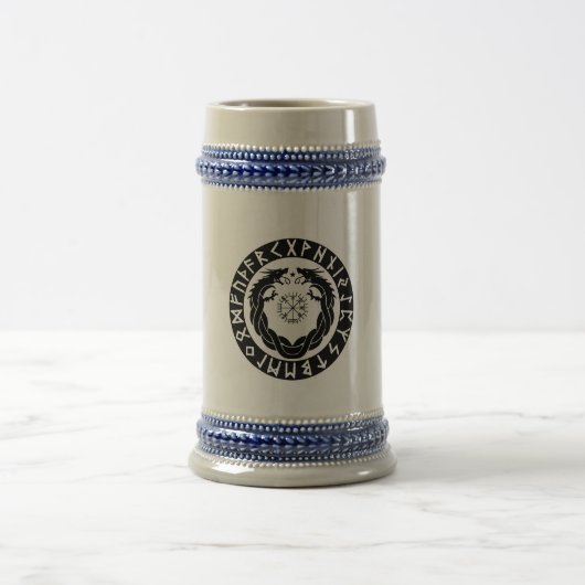 Drache Viking Rune Schutz Bierglas (Mittel)