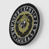 Drache Viking Rune Schutz Große Wanduhr (Winkel)