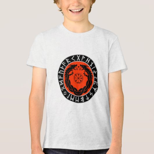 Drache Viking Rune Schutz Tri-Blend Shirt (Vorderseite)
