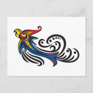 Drache Vogel Stammesdesign Postkarte