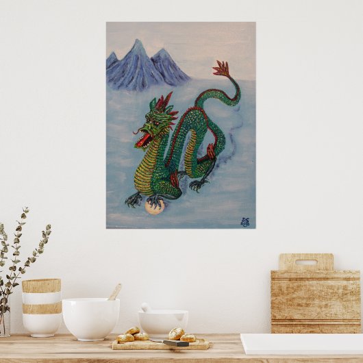 Drache vom chinesischen Schicksal Poster (Küche)
