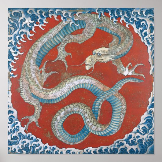 Drache von Katsushika Hokusai Poster (Vorne)