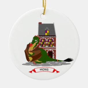 Drache von Mons, Belgien Keramikornament