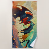 Drache vs Pegasus - Fantasy Kunst Strandtuch (Vorderseite)