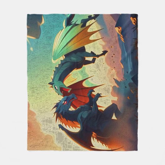 Drache vs Pegasus Fleecedecke (Vorderseite)