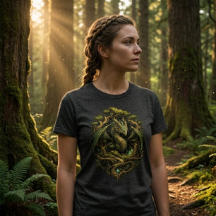 Drache-Wald-Emblem T-Shirt