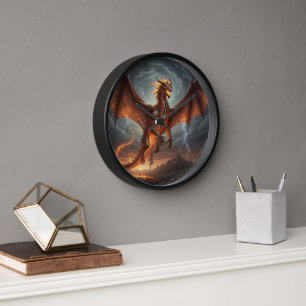 Drache Wanduhr