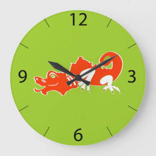 Drache Wanduhr