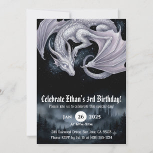 Drache Wasserfarbe Geburtstag Einladung