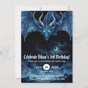 Drache Wasserfarbe Geburtstag Einladung