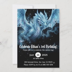 Drache Wasserfarbe Geburtstag Einladung