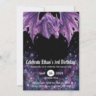 Drache Wasserfarbe Geburtstag Einladung