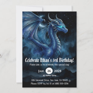 Drache Wasserfarbe Geburtstag Einladung