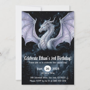 Drache Wasserfarbe Geburtstag Einladung