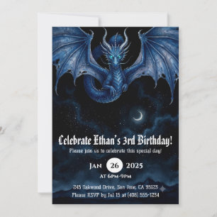 Drache Wasserfarbe Geburtstag Einladung