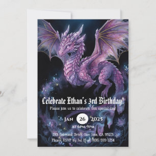 Drache Wasserfarbe Geburtstag Einladung
