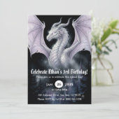 Drache Wasserfarbe Geburtstag Einladung (Stehend Vorderseite)